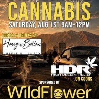 Cars, Coffee & Cannabis Event Flyer